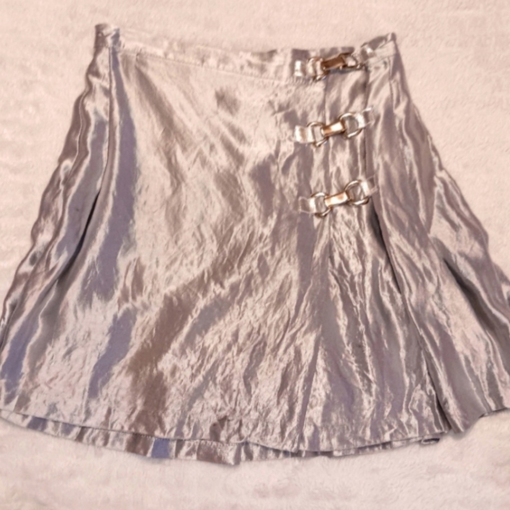 Vintage (1995) Metallic Silver Skirt by Streetcode
